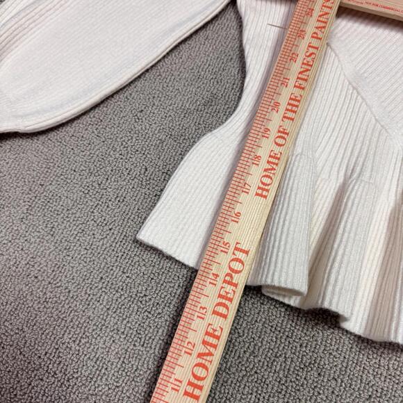 Express White Ribbed Sweater - Picture 3 of 11